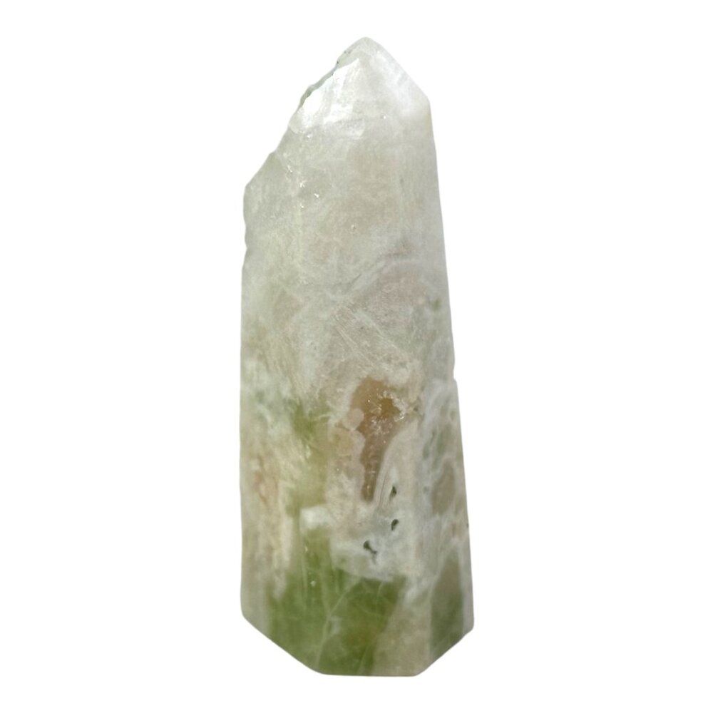 Natural Green Phantom Quartz Crystal Tower Point Balance Cleanse Auras Energy